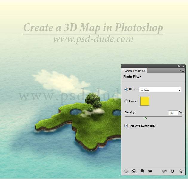 Создание 3D карты в Фотошоп.